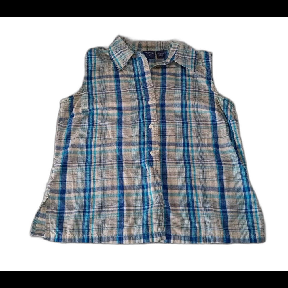 Mountain Lake Vest Women's Vintage 1990’s Plaid Sleeveless Shirt Americana Large